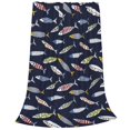 thumbnail image 2 of Pofeuu Sardine Print Ultra-Soft Micro Fleece Blanket,for Bed Or Sofa,All Season Throw Blankets Flannel Blanket-40"x30", 2 of 7