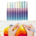 thumbnail image 4 of AMLESO Crochet Hook Needles Knit Set Weave Craft Yarn Multicolor 2.25-8.0mm Mermaid, 4 of 8