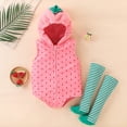 thumbnail image 2 of mgoYE Baby Halloween Dress up Outfit Toddler Girl Fruit Outfits Clothes Hooded Romper Jumpsuit With Long Socks 18-24 Months, 2 of 9