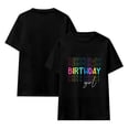 thumbnail image 3 of Women's Colorful Birthday Girl Cotton T-Shirt Birthday Party Gift L, 3 of 5