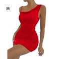 thumbnail image 3 of Minnieouse Vestido sexy sin mangas Color sólido Correa de espagueti Vestido informal para vacaciones Clubwear Boda Ropa de moda de verano Vestidos Rojo METRO Minnieouse AP010938-03, 3 of 6