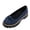 Dark Blue, variant on Miqool Womens Chunky Loafers Mid Heel Thick Sole Round Toe Vintage Flock Slip On Casual Dress Shoes