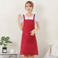 thumbnail image 4 of Qiopertar Under $5 H-Back Style Apron with Pocket, Adjustable Kitchen Apron for Women and Men, Polyester Cooking Apron, 4 of 5