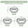 thumbnail image 3 of Coliware Square Colander Set of 3, Stainless Steel Micro-Perforated Sifter Strainers, Metal Drainers for Draining Rinsing Cooking, Mesh Basket, 3 of 8
