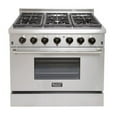 thumbnail image 4 of KUCHT Professional 36 in. 5.2 cu. ft. Dual Fuel Range for Natural Gas with Sealed Burners and Convection Oven in Stainless Steel with Classic Silver Knobs, 4 of 5
