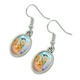 thumbnail image 2 of The Flintstones Fred Character Novelty Dangling Drop Oval Charm Earrings, 2 of 5