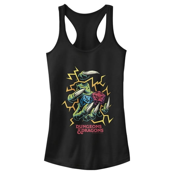 Junior's Dungeons & Dragons Monster Claw Dice Roll  Racerback Tank Top Black X Small