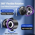 thumbnail image 6 of Rechargeable Desk Fan, Portable Mini Table Fan with LED Light and Digital Display, Stepless Speed Control USB-C Fan for Office, Bedroom, Home, Travel, 6 of 7