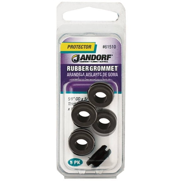 Jandorf  5/8 in. Dia. Rubber Grommet  5 pk