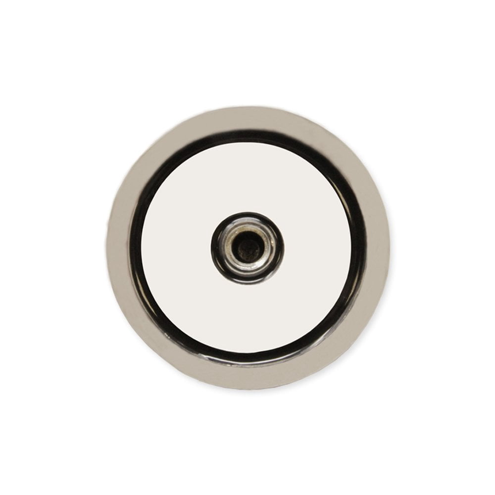 N42 Neodymium Pot Magnet with M10 Eyebolt - 75mm dia x 15mm - 441lbs Pull (Pack of 1)