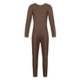 thumbnail image 4 of Miutii Kids Boys Girls Full Bodysuit Gymnastics Dance Unitard Leotard Jumpsuit Ballet Dance Halloween Dance Costumes Brown 11-12, 4 of 7