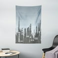 thumbnail image 1 of Digital Tapestry, City Skyline with Futuristic Computer Art Effects and Dot Generic Illustration, Wall Hanging for Bedroom Living Room Dorm Decor, 40W X 60L Inches, Baby Blue Black, by Ambesonne, 1 of 2