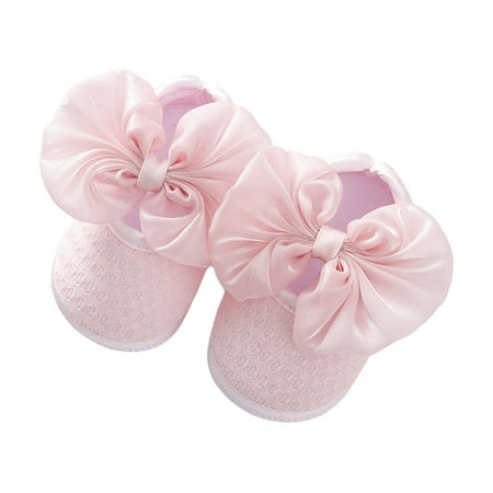 

sdghg Baby Shoes Solid Color Walking Shoes Footwear with Big Bowknot