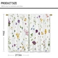 thumbnail image 2 of Colorful Floral Kitchen Curtains Watercolor Flower Wildflower Small Short Cafe Window Curtains Plant Leaves Botanical Country Bathroom Drapes Treatment Tier Curtains 2 Panels (27.5x39 Inch), 2 of 6