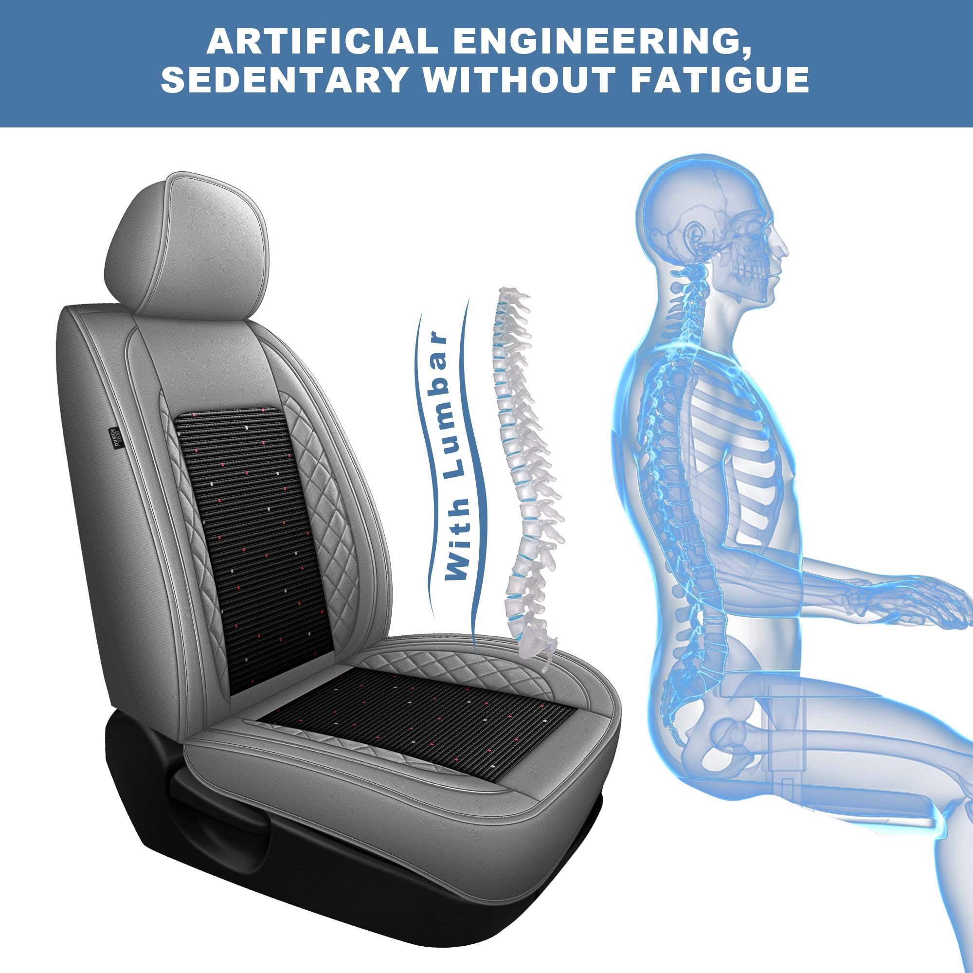 AQBDDBQ Seat Covers Full Set for Toyota RAV4 2013-2025 2026: Breathable Leather Seat Covers Cushion Ice Silk Cooling Comfort 4 Season(Grey,2 Row 5 Seat)