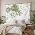 thumbnail image 3 of Sage Green Flower Tapestry for Bedroom Wall Hanging Tapestry, Watercolor Gradient Retro Floral Ceiling Backdrop Tapestries Poster Blanket Wall Decor for Teens Room Living Room Dorm 59" x 90", 3 of 8