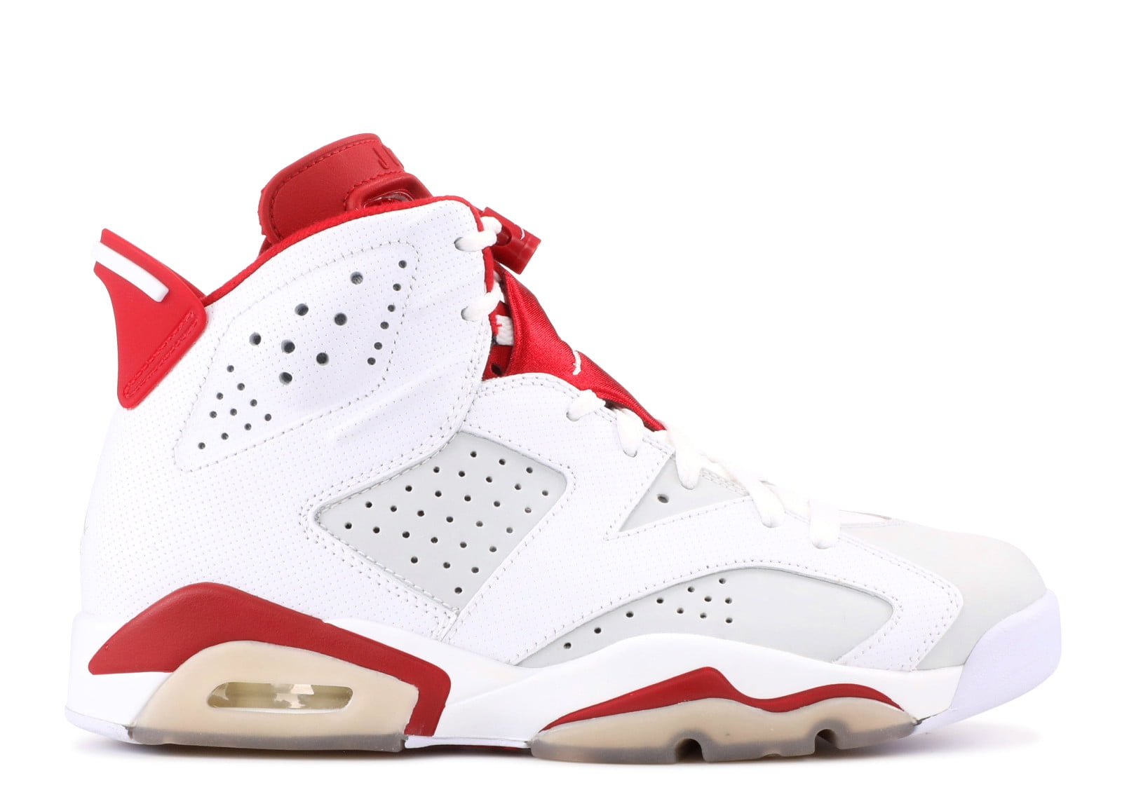 jordans 6 white and red