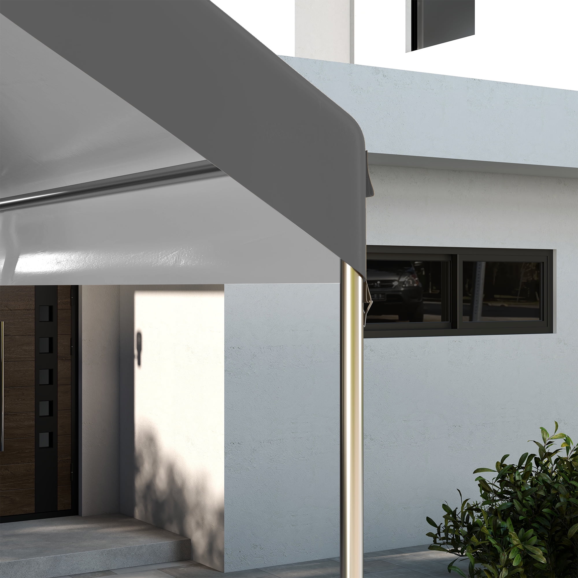 Outsunny 9.70 x 19.70 x 0.80 Feet Dark Gray Carport