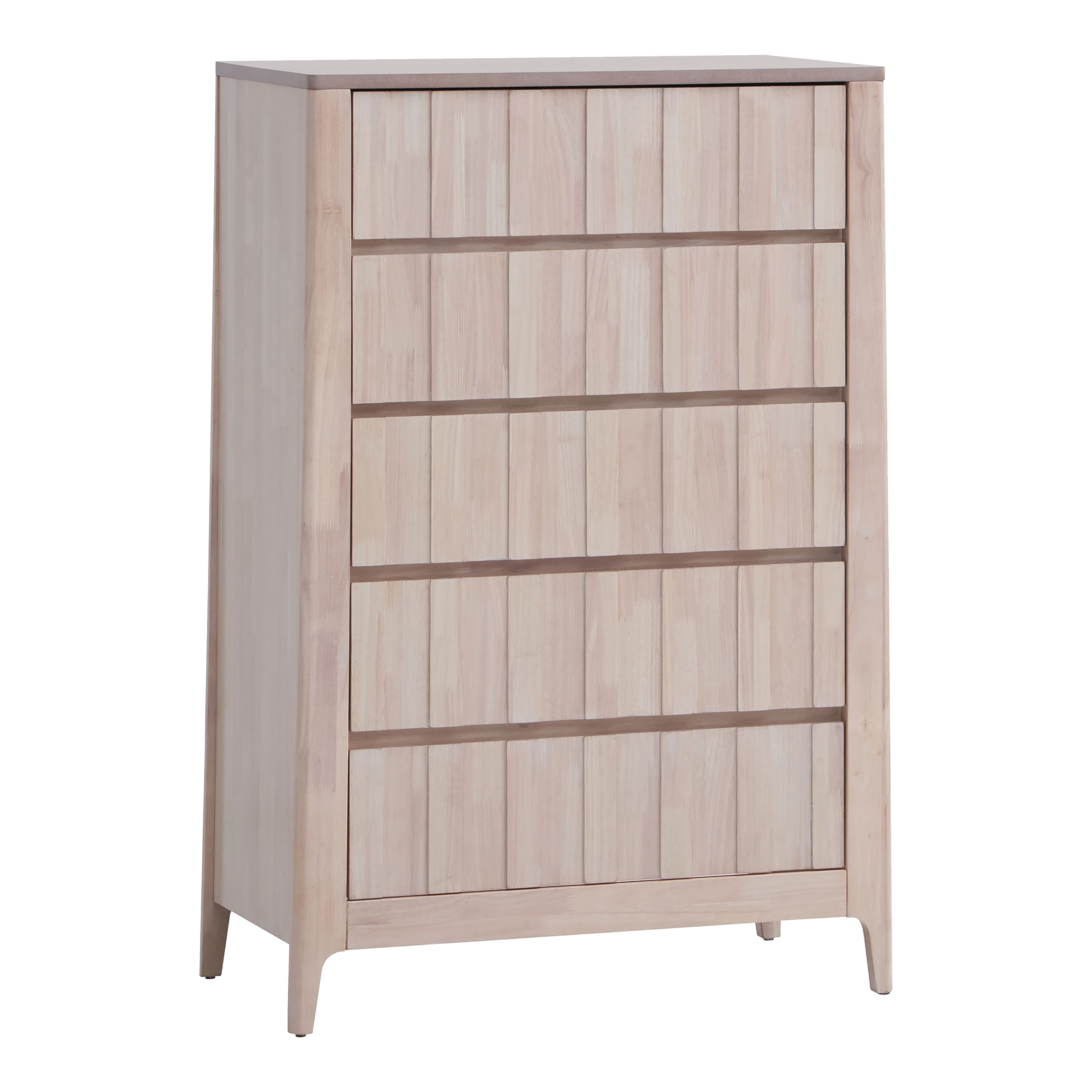 Furniture of America Rya Kids Mid-Century Modern 5-Drawer Vertical Dresser, Washed White