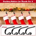 thumbnail image 3 of Christmas Stocking Holders for Mantel,4 Pack Stocking Holder Hangers for Mantel Fireplace with Adjustable Design,Lightweight Stockings Hook for Christmas Decorations,Black, 3 of 17