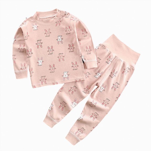 TAmten Pajamas for Girls 3 6 9 12 18 Month Two Piece Girls Pajamas Set Sleepwear Toddler Long Sleeve Jammies Kids Sleepwear Size 6-12 Months