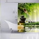 thumbnail image 5 of Waterproof and mildew proof shower curtain, polyester fabric, machine wash shower curtain with 12 hooks, bathroom 180x180cm (bamboo green), 5 of 5