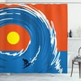 thumbnail image 1 of Ambesonne Ride the Wave Shower Curtain, Man Giant Waves, 69"Wx84"L, Violet Blue Scarlet, 1 of 3