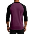 thumbnail image 4 of Havenx Baseball Shirt for Men Raglan 3/4 Long Sleeve Crewneck Shirts Color Block Moisture Wicking Tee Shirt Gym Workout Athletic Vintage Classic Tee Top,Hot Pink M, 4 of 5