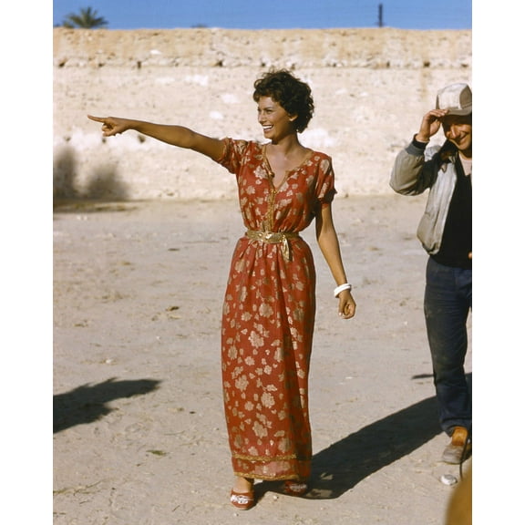 Legend of the Lost Featuring Sophia Loren 24x36 Movie Poster on set with crew