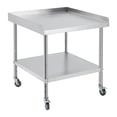 thumbnail image 1 of Heavy-Duty Stainless Steel Commercial Worktable with Adjustable Shelf, 3-Sided Backsplash & 5" Wheels – Professional Prep Table for Kitchen, Restaurant, Food Service, Grill, and Storage, 1 of 7