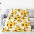 thumbnail image 4 of Salouo Artistic Marble Pattern Sunflower Print Bed Blankets,Flannel Blanket Comfortable Air Conditioning Blanket Lightweight Blanket for Sofa Bed Travel & Couch -50"x40", 4 of 8