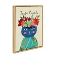 thumbnail image 2 of DesignOvation Sylvie Frida Cathlo Framed Canvas Wall Art By Mia Charro, 18x24 Natural, Colorful Baby Animal Home Decor, 2 of 8