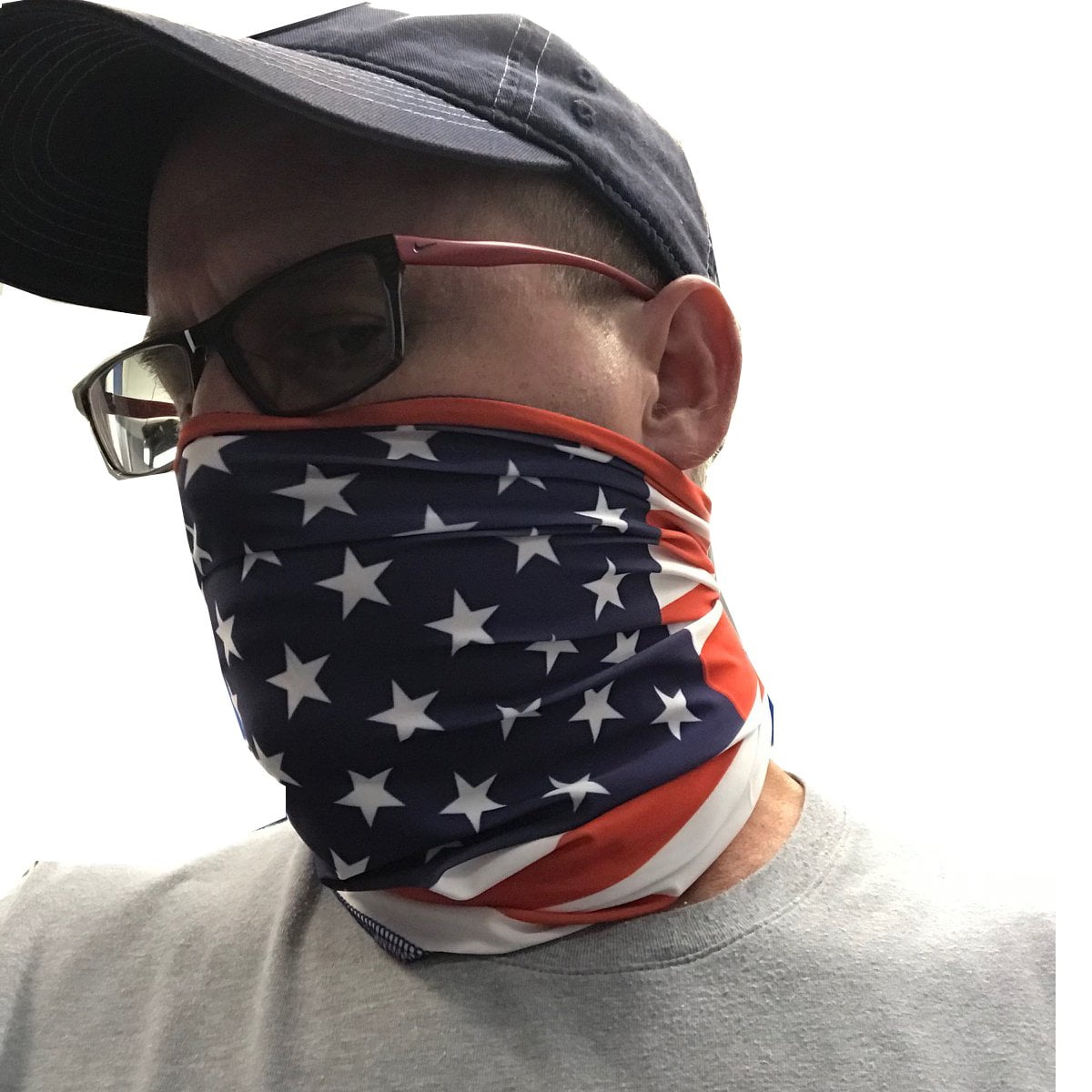 Bandana Face Cover Elastic Microfiber Headband - USA Flag