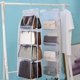 thumbnail image 2 of Bag Hanging Storage, 8 Pockets Hanging Bag Organizer Oxford Cloth Wardrobe Organizer for Family Closet Bedroom, White, 2 of 4