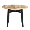thumbnail image 2 of 39 Inch Round Mango Wood Dining Table with Angled Iron Leg Support Natural Brown and Black- Saltoro Sherpi, 2 of 7
