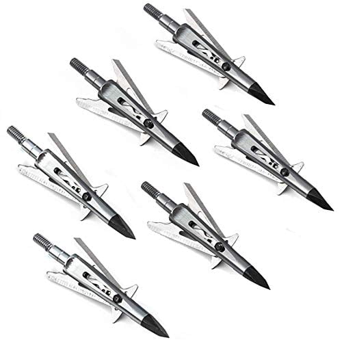 3 Blades Hunting Broadhead 100 Grain Archery Arrow Screw-in Arrow Heads Arrow Tips Compatible with Traditional Bows and Compound Bow