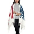 thumbnail image 2 of Honeii fisherman fishing with USA flag Print Scarf Oversized Scarf Tassel Fall Winter Thick Scarf Warm Shawl Women,Women's Scarves & Wraps, 2 of 8