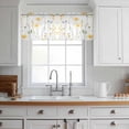 thumbnail image 3 of Yellow Daisy Floral Valance Curtains for Kitchen/Living Room/Bathroom/Bedroom Window, Rod Pocket Small Topper Half Short Window Curtains Voile Sheer Scarf, Spring Rustic Botanical Flowers 42"x18", 3 of 8