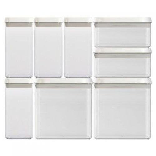 Felli Flip Tite Square And Rectangle Acrylic 8pc Canister Set Walmart Com Walmart Com