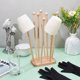 thumbnail image 5 of Escurridor de bolsas de plástico reutilizable con soporte para vasos y bolsas, incluye 8 varillas. Escurridor de madera de haya., 5 of 9