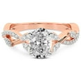 thumbnail image 3 of IGI Certified 1 Carat Oval Shape Lab Grown Diamond Engagement Ring | 14K Rose Gold | Harlow Twisted Shank Diamond Ring| FG-VS1-VS2 Quality Friendly Diamonds, 3 of 5