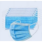 Em Yeraz 100 PCS Disposable Face Masks, Blue Disposable Masks, 3 Ply Protection Face Masks