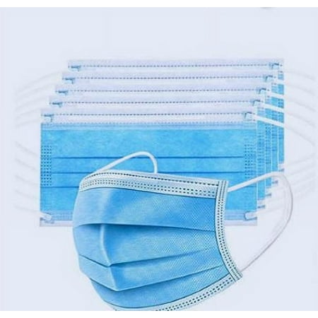 Em Yeraz 100 PCS Disposable Face Masks, Blue Disposable Masks, 3 Ply Protection Face Masks