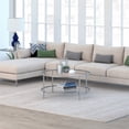 thumbnail image 4 of Henn&Hart Two Shelf Round Metal Nickel Coffee Table with Glass Top, 4 of 7