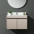 thumbnail image 6 of 31 Inch Marble Vanity Top, Bathroom Vanity Top with Undermount Rectangular Middle Sink and 4" Height Backsplash, Pre-Drilled Faucet Hole Vanity Top, Carrara white with veins, 6 of 9