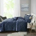 thumbnail image 5 of Twin/Twin Xl Navy Velvet Comforter Set with Diamond Quilting, Includes Comforter, Sham & Decorative Pillow, Hypoallergenic, 5 of 15