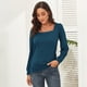 thumbnail image 1 of Blusa de manga larga Nikou con Mangas abullonadas para mujer color puro, 1 of 8