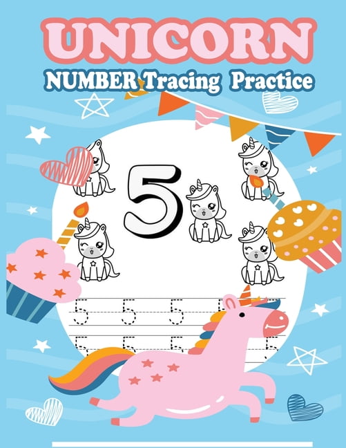 unicorn number tracing practice number tracing book practice for