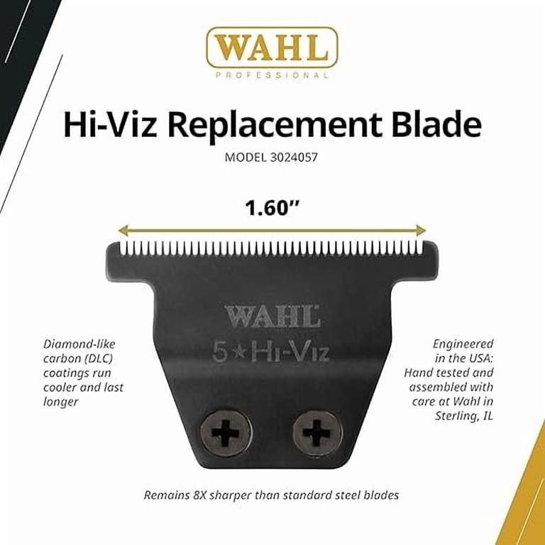 Wahl Professional Hi-Viz Wide T-Blade with DLC Coating, Zero-Gap