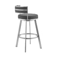 thumbnail image 3 of Benjara Jake 3 Piece Counter Height Dining Table Set, Round Glass Top, Gray, Chrome, 3 of 6